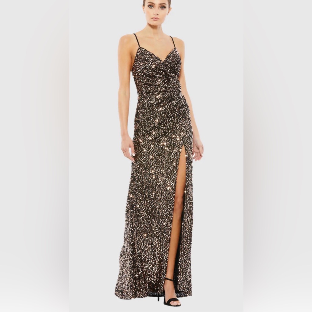 Ieena For Mac Duggal Black Sequin Gown Size 4